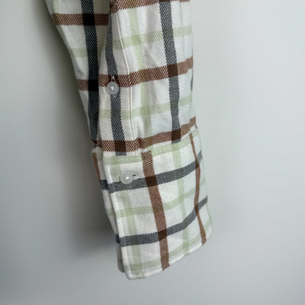Everlane Boxy Button Front Cotton Flannel Plaid Oversized Long Sleeve Shirt XS - Picture 4 of 7